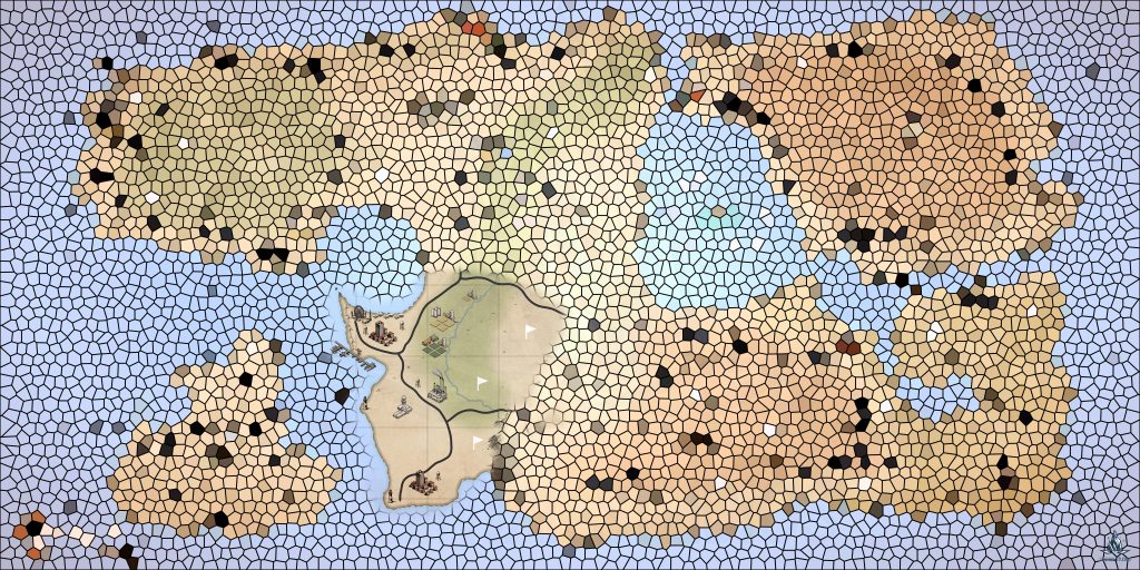 Map of Valaenia, partially revealed