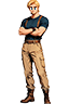 Original pixel-art pre 3D-pipeline of the hero character Henk Vos