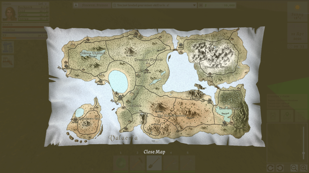 In-game map of Valaenia